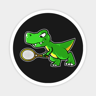 Tyrannosaurus Rex Dinosaur Tennis Player Funny Coach graphic Magnet